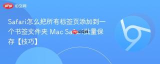Safari怎么把所有标签页添加到一个书签文件夹 Mac Safari批量保存【技巧】