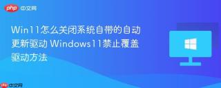Win11怎么关闭系统自带的自动更新驱动 Windows11禁止覆盖驱动方法