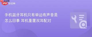 手机蓝牙耳机只有单边有声音是怎么回事 耳机重置双耳配对