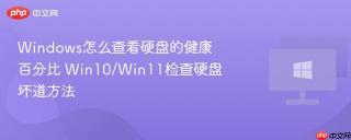 Windows怎么查看硬盘的健康百分比 Win10/Win11检查硬盘坏道方法