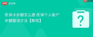医保卡余额怎么查 医保个人账户余额查询方法【教程】