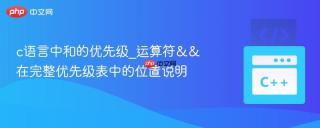c语言中和的优先级_运算符&&在完整优先级表中的位置说明