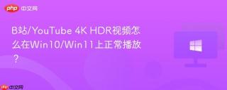 B站/YouTube 4K HDR视频怎么在Win10/Win11上正常播放？