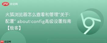 火狐浏览器怎么查看和管理“关于:配置” about:config高级设置指南【极客】