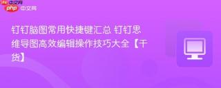 钉钉脑图常用快捷键汇总 钉钉思维导图高效编辑操作技巧大全【干货】