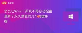 怎么让Win11系统不再自动检查更新？永久禁更的几个关键步骤