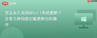 怎么永久关闭Win11系统更新？分享几种彻底拦截更新包的操作