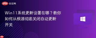 Win11系统更新设置在哪？教你如何从根源彻底关闭自动更新开关