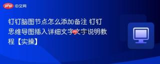 钉钉脑图节点怎么添加备注 钉钉思维导图插入详细文字文字说明教程【实操】