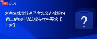 大学生就业服务平台怎么办理解约 网上解约申请流程与材料要求【干货】