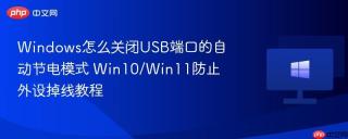 Windows怎么关闭USB端口的自动节电模式 Win10/Win11防止外设掉线教程