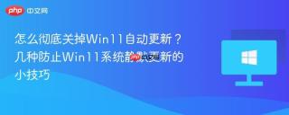 怎么彻底关掉win11自动更新?几种防止win11系统静默更新的小技巧