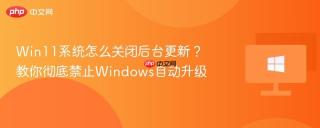 Win11系统怎么关闭后台更新？教你彻底禁止Windows自动升级