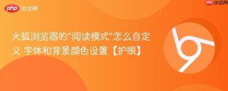 火狐浏览器的“阅读模式”怎么自定义 字体和背景颜色设置【护眼】