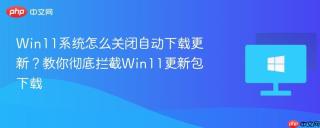 Win11系统怎么关闭自动下载更新？教你彻底拦截Win11更新包下载
