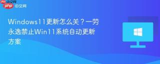 Windows11更新怎么关？一劳永逸禁止Win11系统自动更新方案