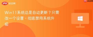 Win11系统总是自动更新？只需改一个设置，彻底禁用系统升级