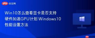 Win10怎么查看显卡是否支持硬件加速GPU计划 Windows10性能设置方法