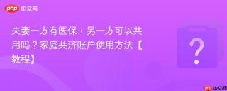 夫妻一方有医保，另一方可以共用吗？家庭共济账户使用方法【教程】