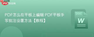 PDF怎么在平板上编辑 PDF平板手写批注设置方法【教程】