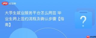 大学生就业服务平台怎么网签 毕业生网上签约流程及确认步骤【指南】