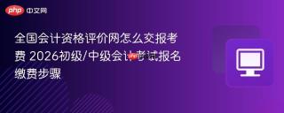 全国会计资格评价网怎么交报考费 2026初级/中级会计考试报名缴费步骤