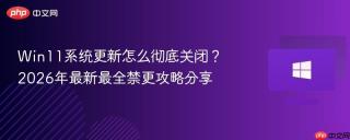 Win11系统更新怎么彻底关闭？2026年最新最全禁更攻略分享