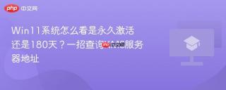 Win11系统怎么看是永久激活还是180天？一招查询KMS服务器地址