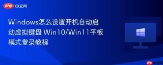Windows怎么设置开机自动启动虚拟键盘 Win10/Win11平板模式登录教程