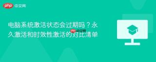 电脑系统激活状态会过期吗？永久激活和时效性激活的对比清单
