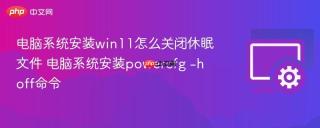 电脑系统安装win11怎么关闭休眠文件 电脑系统安装powercfg -h off命令