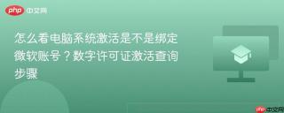 怎么看电脑系统激活是不是绑定微软账号？数字许可证激活查询步骤