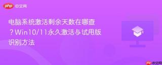 电脑系统激活剩余天数在哪查？win10/11永久激活与试用版识别方法