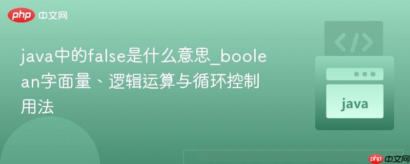 java中的false是什么意思_boolean字面量、逻辑运算与循环控制用法