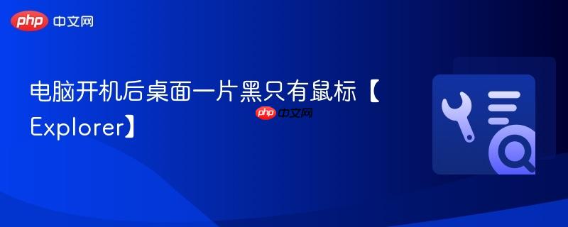 电脑开机后桌面一片黑只有鼠标【explorer】