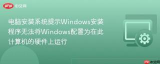 电脑安装系统提示windows安装程序无法将windows配置为在此计算机的硬件上运行