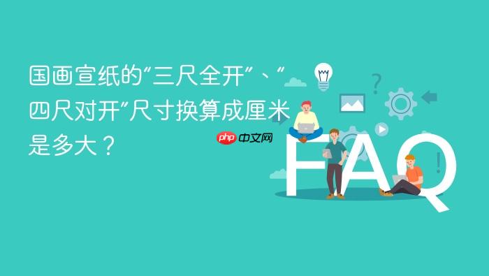 国画宣纸的“三尺全开”、“四尺对开”尺寸换算成厘米是多大?