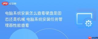 电脑系统安装怎么查看硬盘是固态还是机械 电脑系统安装任务管理器性能查看