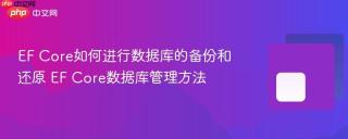 ef core如何进行数据库的备份和还原 ef core数据库管理方法
