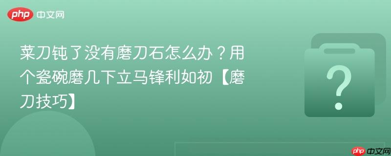 菜刀钝了没有磨刀石怎么办?用个瓷碗磨几下立马锋利如初【磨刀技巧】