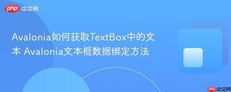 avalonia如何获取textbox中的文本 avalonia文本框数据绑定方法