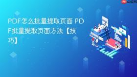 pdf怎么批量提取页面 pdf批量提取页面方法【技巧】