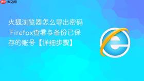 火狐浏览器怎么导出密码 firefox查看与备份已保存的账号【详细步骤】