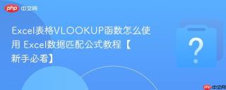 Excel表格VLOOKUP函数怎么使用 Excel数据匹配公式教程【新手必看】