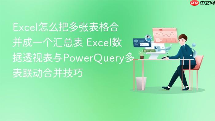 excel怎么把多张表格合并成一个汇总表 excel数据透视表与powerquery多表联动合并技巧