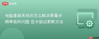 电脑重装系统后怎么解决屏幕分辨率低的问题 显卡驱动更新方法