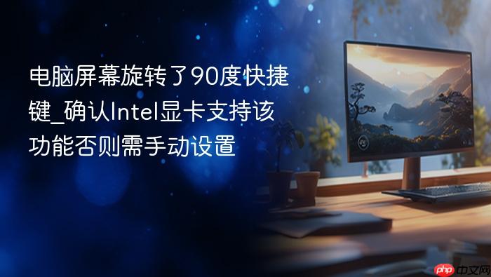 电脑屏幕旋转了90度快捷键_确认intel显卡支持该功能否则需手动设置