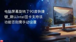 电脑屏幕旋转了90度快捷键_确认Intel显卡支持该功能否则需手动设置