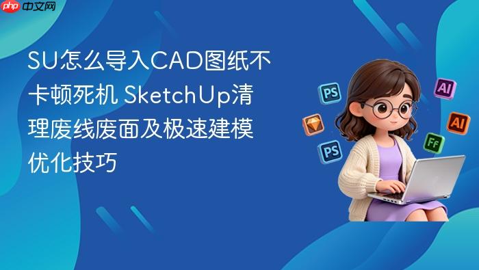 su怎么导入cad图纸不卡顿死机 sketchup清理废线废面及极速建模优化技巧