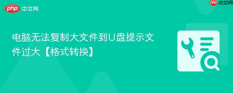 电脑无法复制大文件到u盘提示文件过大【格式转换】